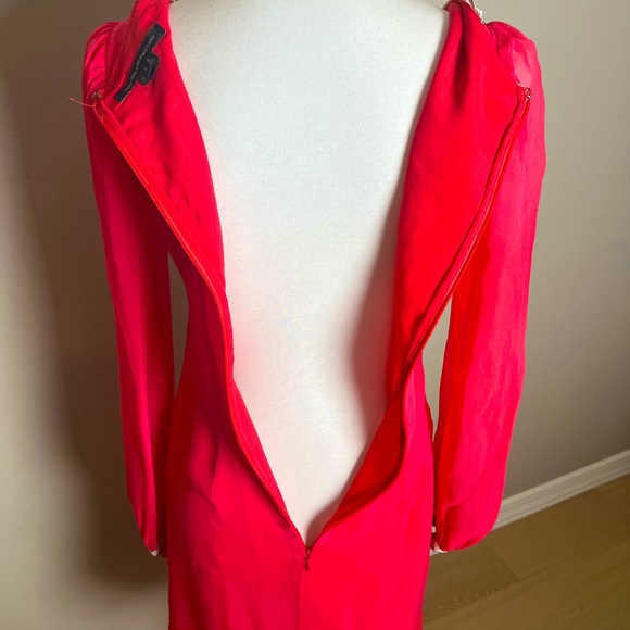 French Connection Embroidered V-Neck Chiffon Dress - Picture 5 of 6